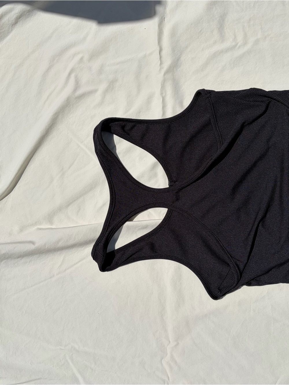 SHEIN Black Ribbed Racerback Zip Tank - Picture 3 of 4